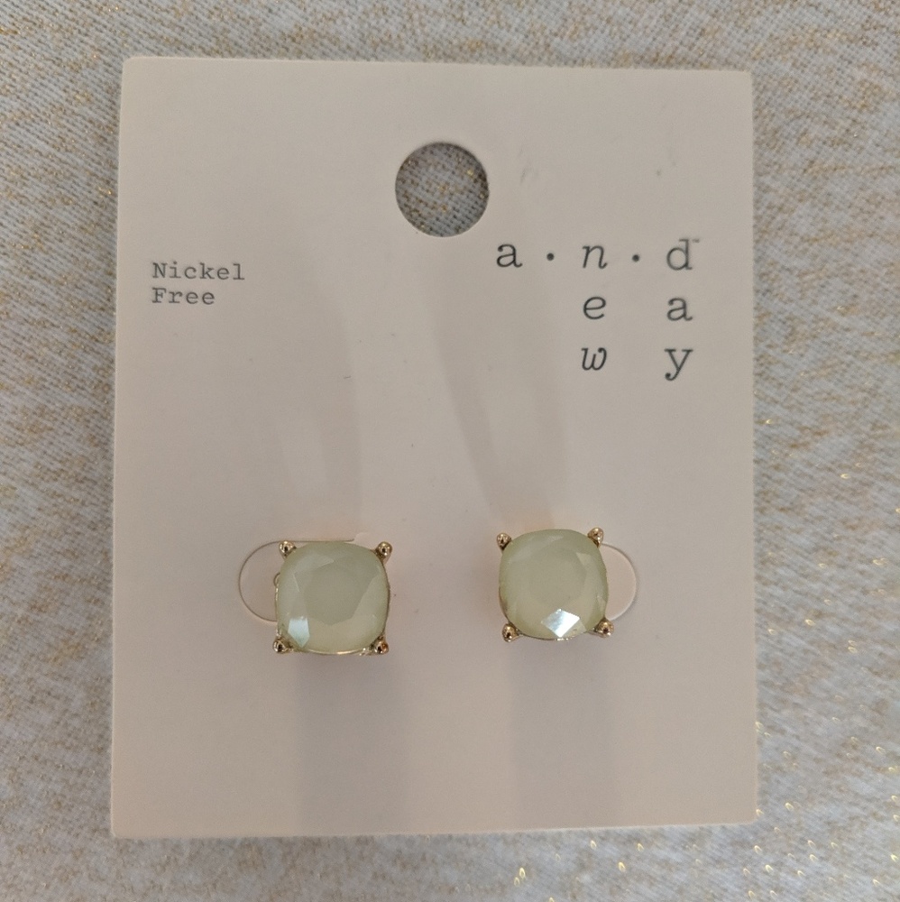 A New Day • Green Stud Earrings